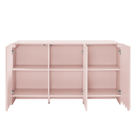 Fluted and Scalloped Sideboard Storage Cabinet - OROA