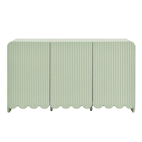 Fluted and Scalloped Sideboard Storage Cabinet - OROA