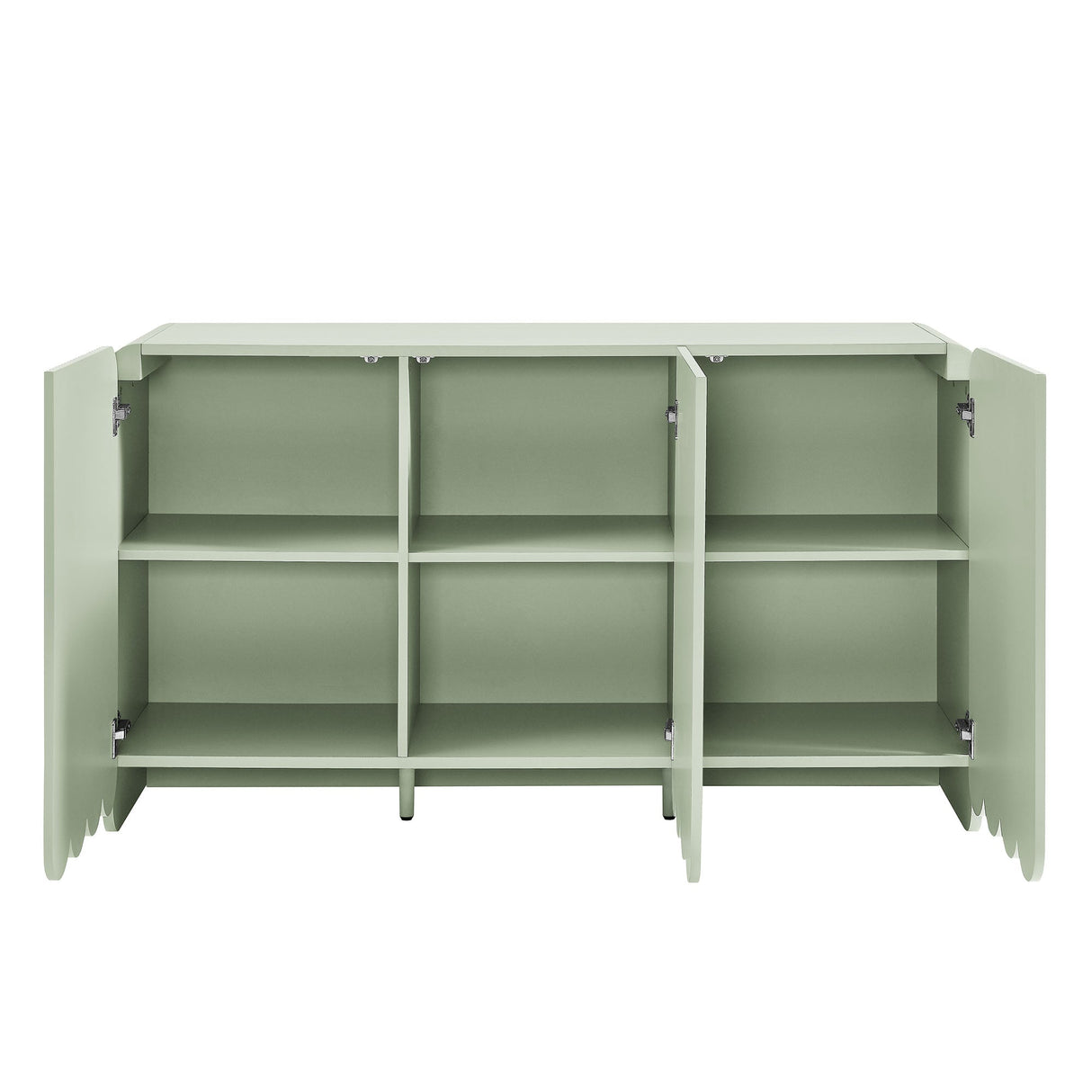 Fluted and Scalloped Sideboard Storage Cabinet - OROA
