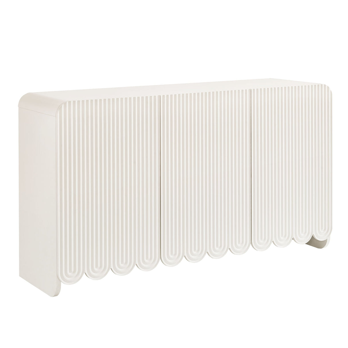 Fluted and Scalloped Sideboard Storage Cabinet - OROA