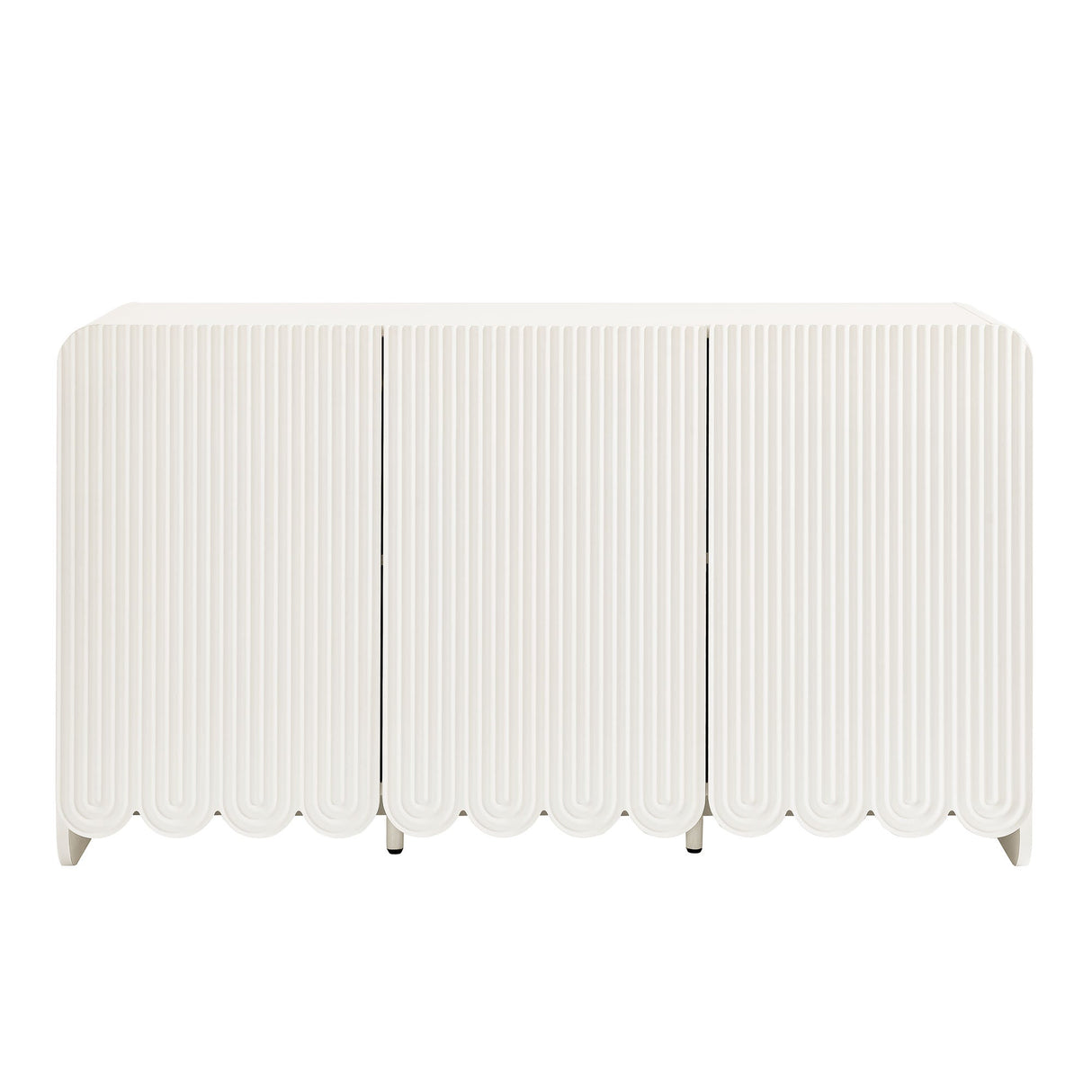 Fluted and Scalloped Sideboard Storage Cabinet - OROA