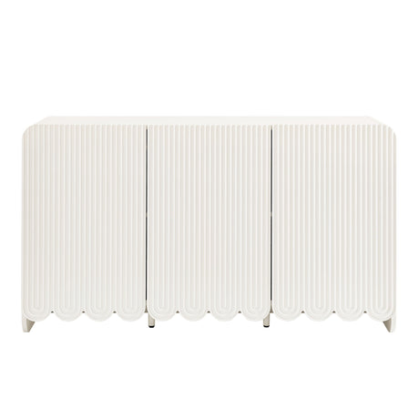 Fluted and Scalloped Sideboard Storage Cabinet - OROA