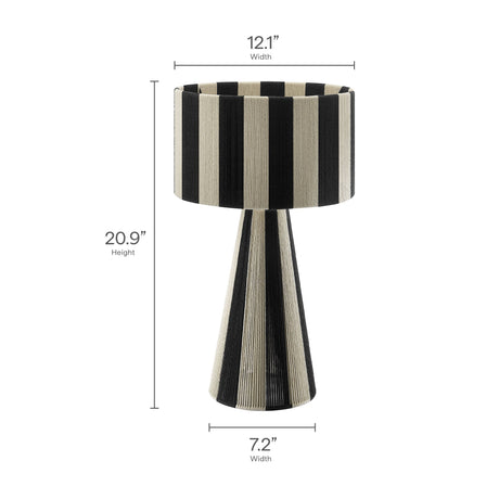 Handwoven Cotton Thread Striped Table Lamp | OROA