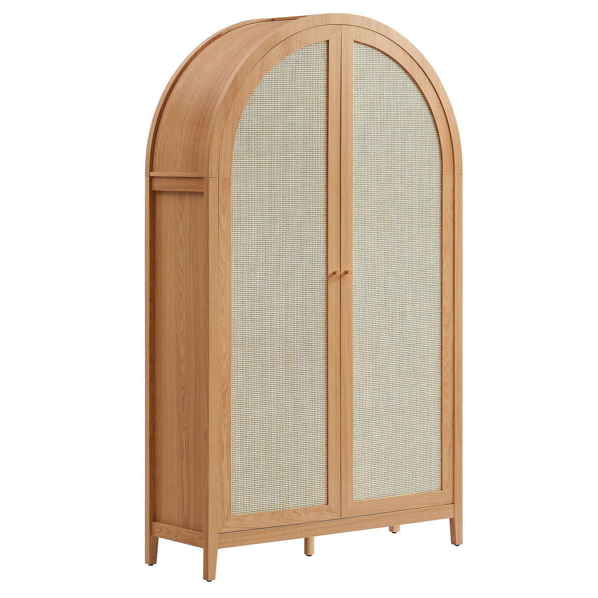 Tall Wide Rattan Arched Storage Cabinet - OROA