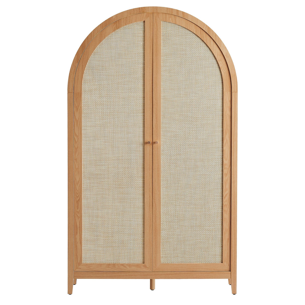 Tall Wide Rattan Arched Storage Cabinet - OROA
