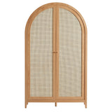 Tall Wide Rattan Arched Storage Cabinet - OROA