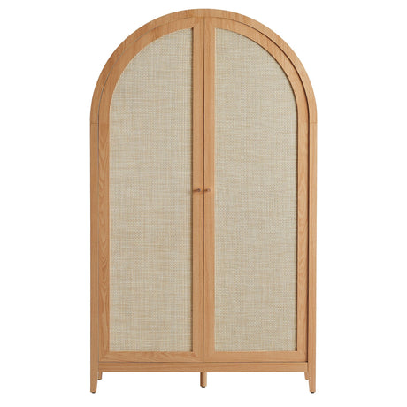 Tall Wide Rattan Arched Storage Cabinet - OROA