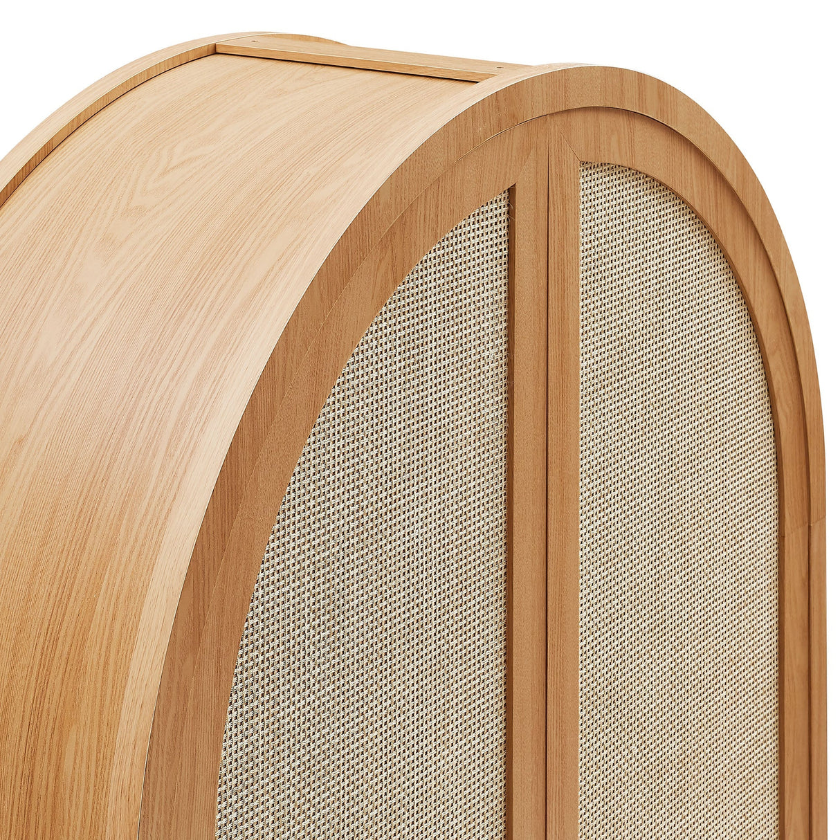 Tall Wide Rattan Arched Storage Cabinet - OROA