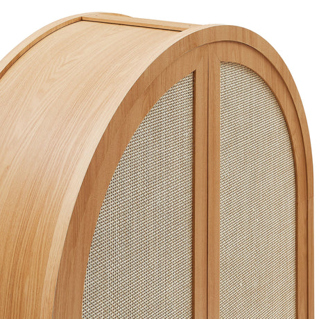 Tall Wide Rattan Arched Storage Cabinet - OROA