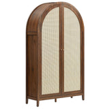 Tall Wide Rattan Arched Storage Cabinet - OROA