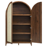 Tall Wide Rattan Arched Storage Cabinet - OROA