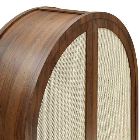 Tall Wide Rattan Arched Storage Cabinet - OROA