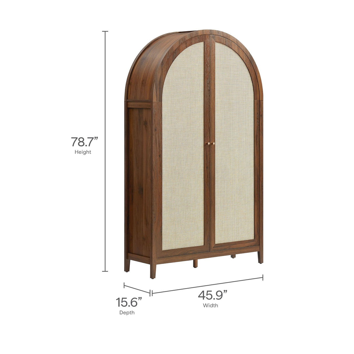 Tall Wide Rattan Arched Storage Cabinet - OROA