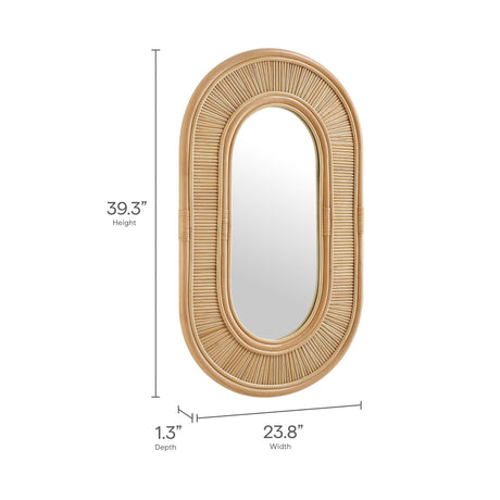 Sovana Oval Rattan Wall Mirror | OROA