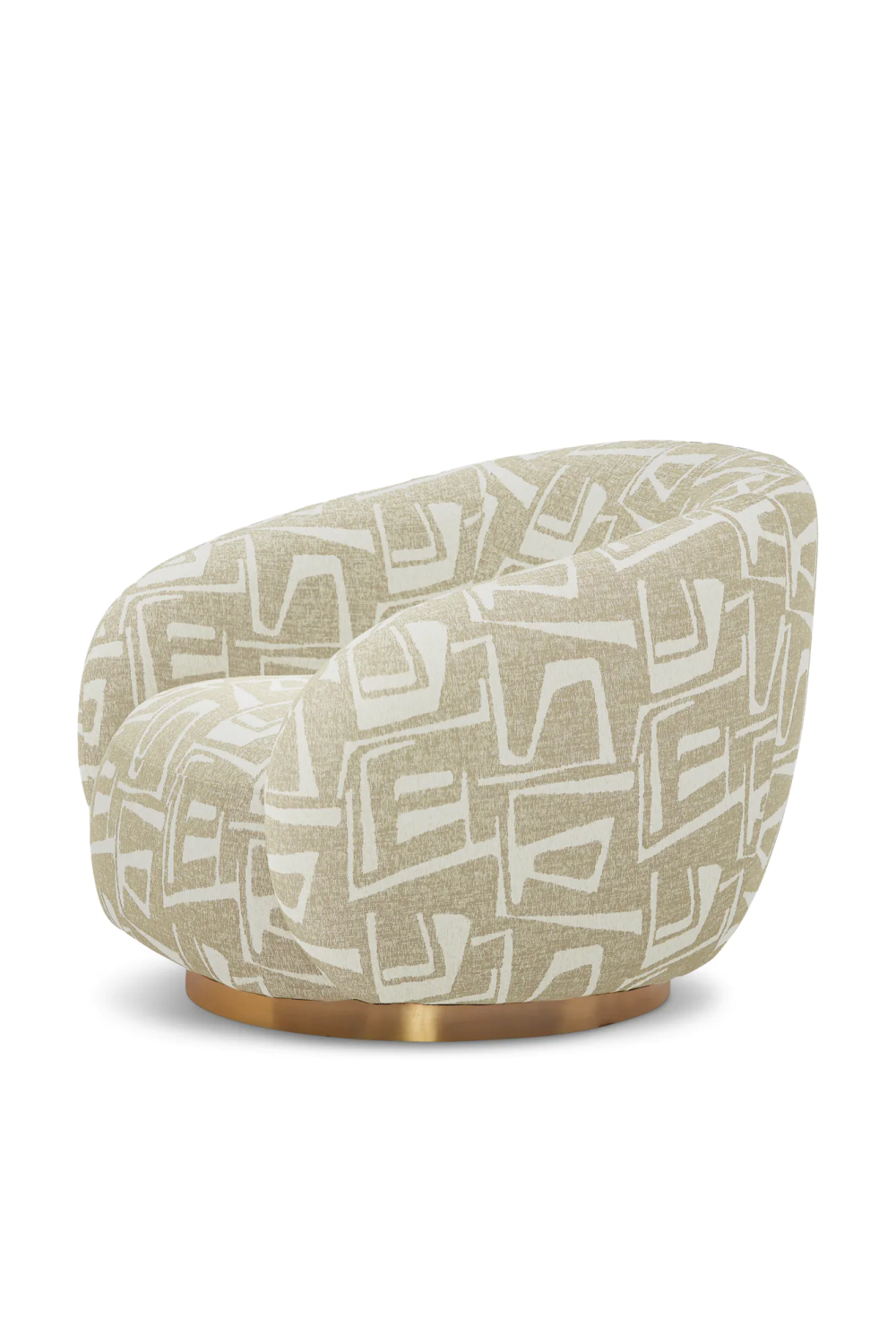 Brass Base Curved Swivel Chair | Eichholtz Brice | Oroa.com