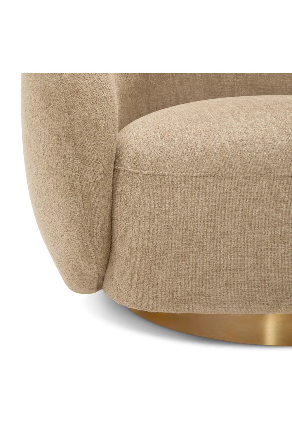 Brass Base Curved Swivel Chair | Eichholtz Brice | Oroa.com