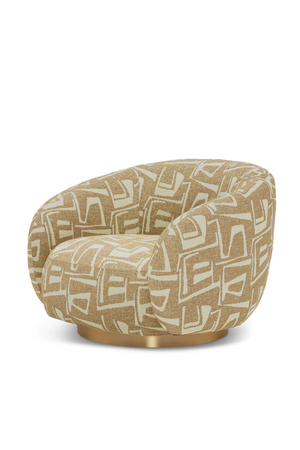 Brass Base Curved Swivel Chair | Eichholtz Brice | Oroa.com