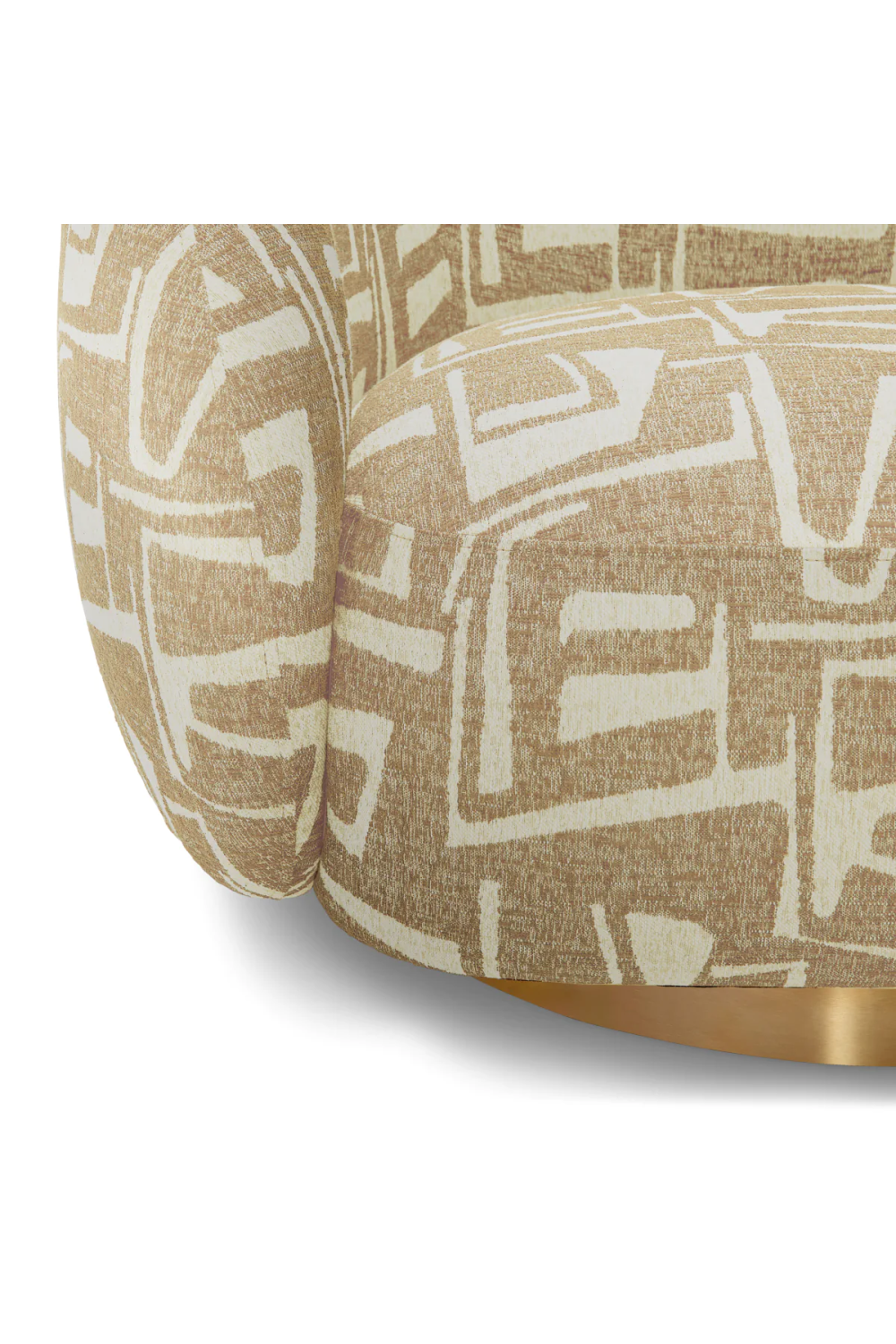 Brass Base Curved Swivel Chair | Eichholtz Brice | Oroa.com