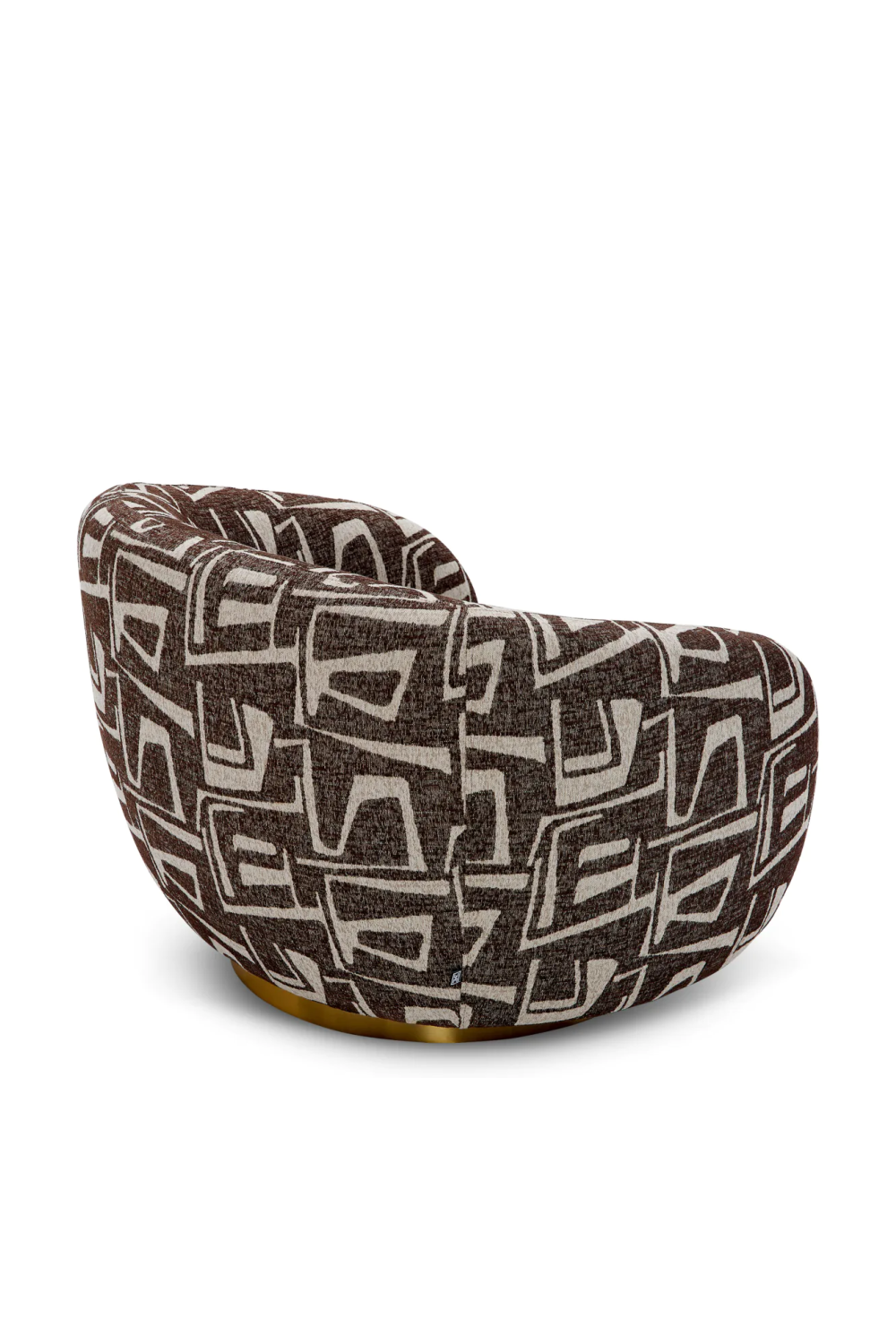 Brass Base Curved Swivel Chair | Eichholtz Brice | Oroa.com