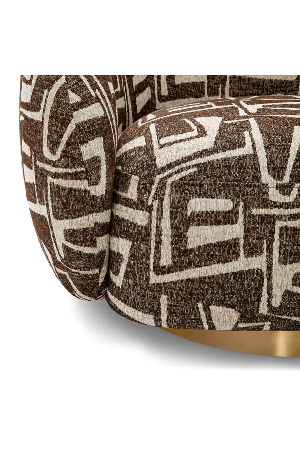 Brass Base Curved Swivel Chair | Eichholtz Brice | Oroa.com