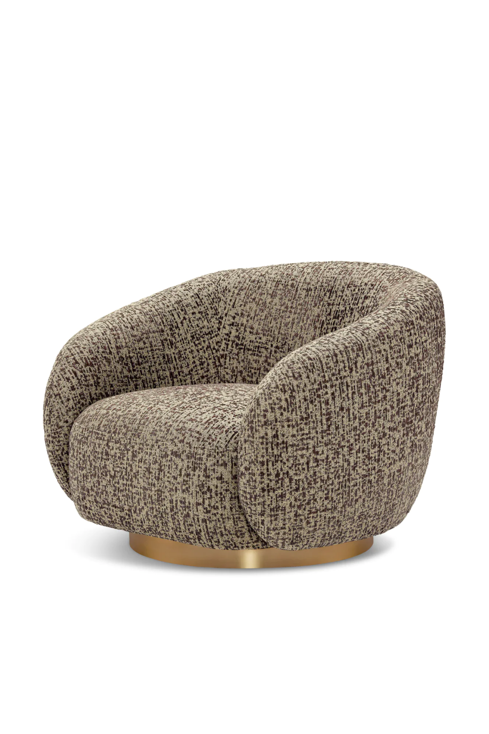 Brass Base Curved Swivel Chair | Eichholtz Brice | Oroa.com