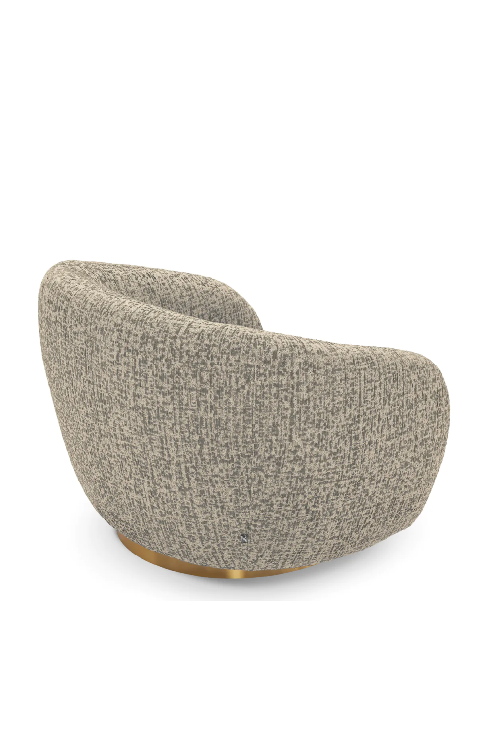 Brass Base Curved Swivel Chair | Eichholtz Brice | Oroa.com