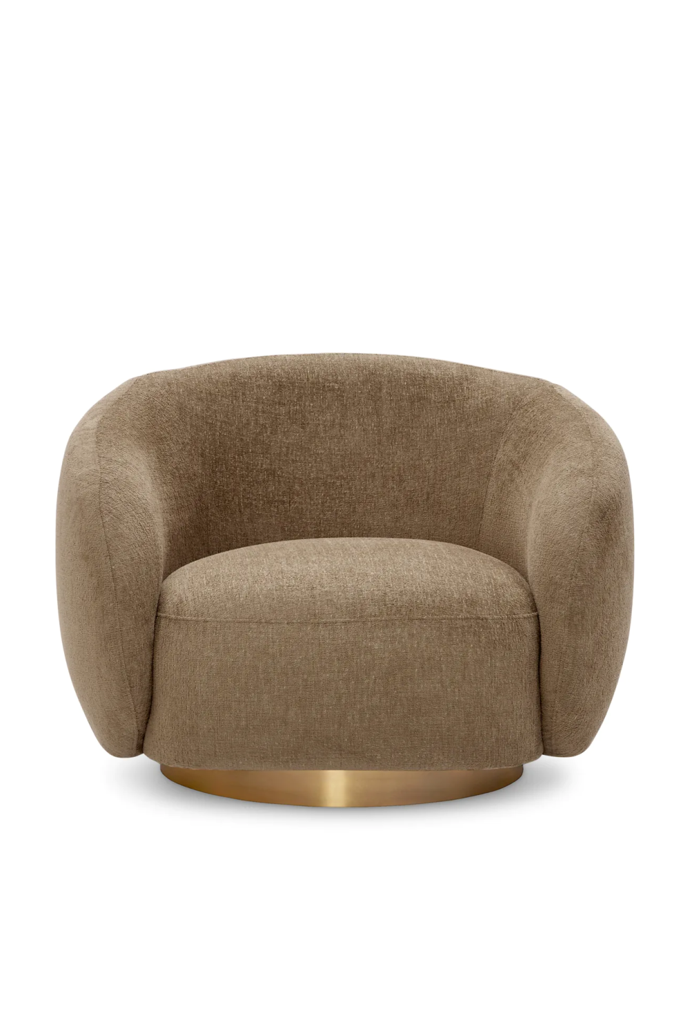 Brass Base Curved Swivel Chair | Eichholtz Brice | Oroa.com