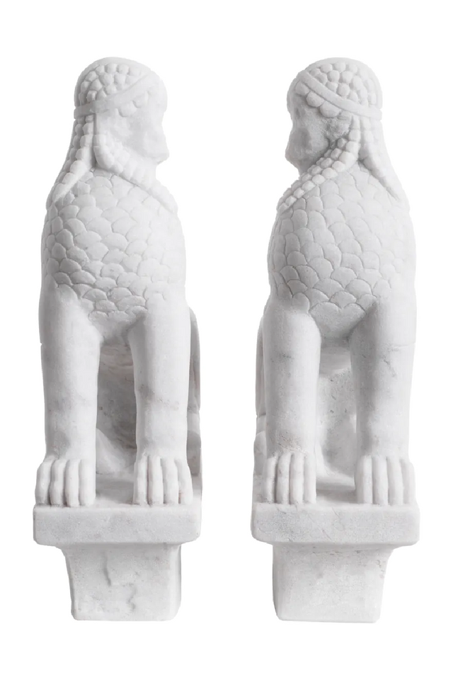 White Marble Greek Sculpture Set (2) | Met x Eichholtz Sphinx | Oroatrade.com