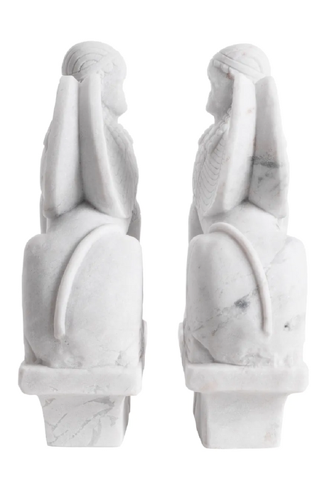 White Marble Greek Sculpture Set (2) | Met x Eichholtz Sphinx | Oroatrade.com