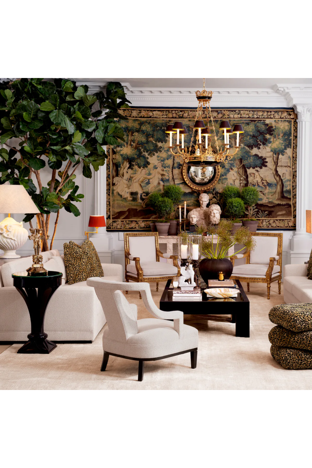 Black Round Glass Side Table | Met x Eichholtz Aswan | Oroatrade.com