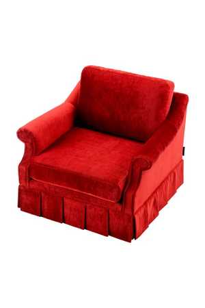 Red Velvet Frilled Lounge Chair | Met x Eichholtz Verplanck