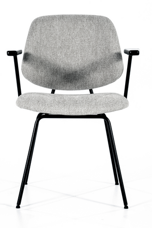 Gray Fletcher Dining Chair With Armrest | Eleonora Lynn | OROA.com