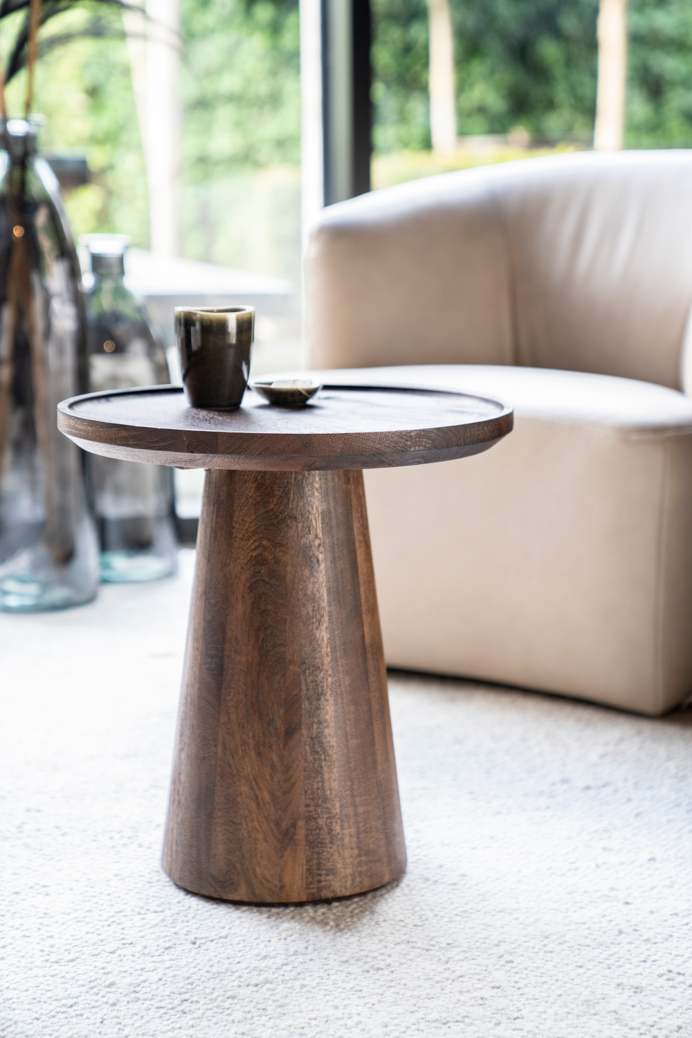 Wooden Pedestal Coffee Table | Eleonora Ron | OROA.com