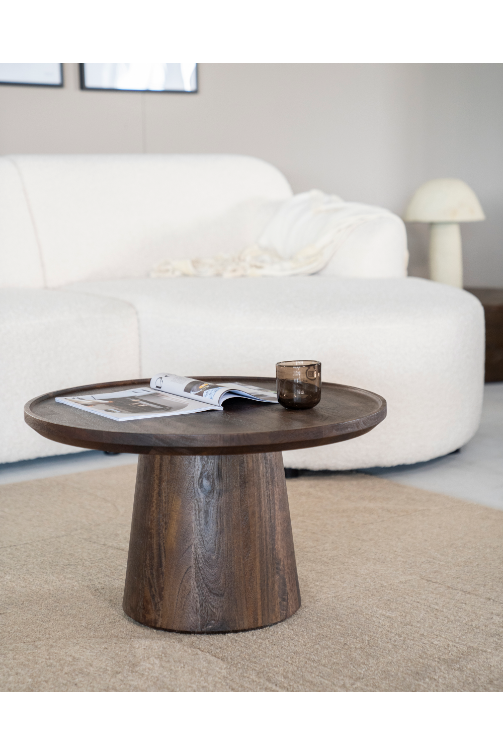 Wooden Pedestal Coffee Table | Eleonora Ron | OROA.com
