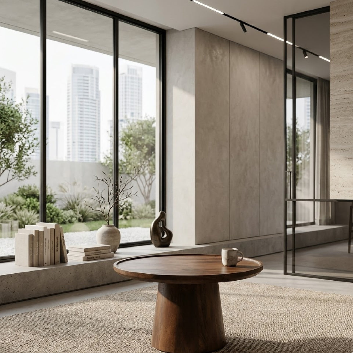   Wooden Pedestal Coffee Table | Oroa.com