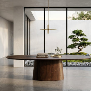   Mango Wood Pedestal Dining Table L | Oroa.com