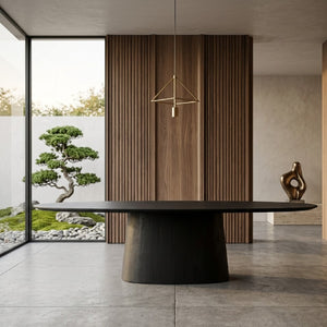   Mango Wood Pedestal Dining Table L | Oroa.com