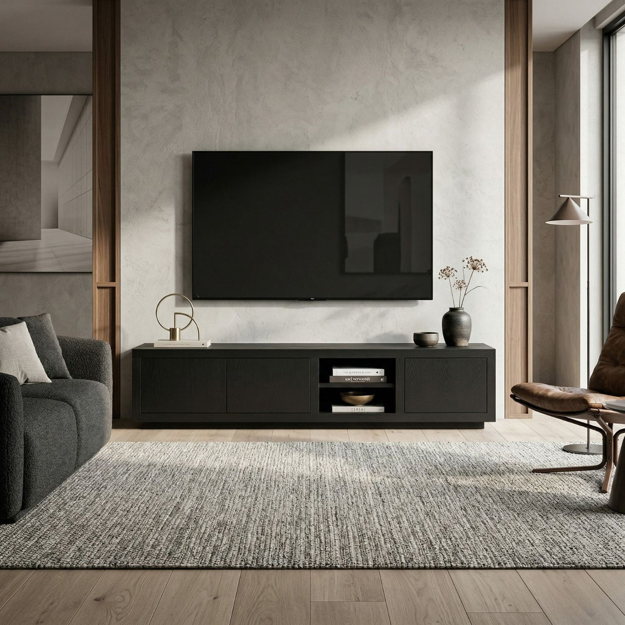   Black Oak TV Cabinet | Oroa.com