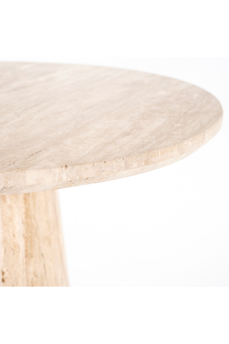 Travertine Pedestal Dining Table | Eleonora Aime | OROA.com