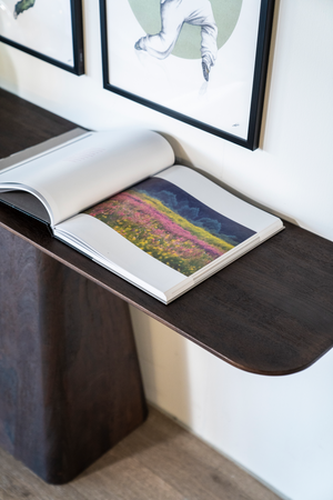 Mango Wood Pedestal Console Table | Eleonora Aron | OROA.com