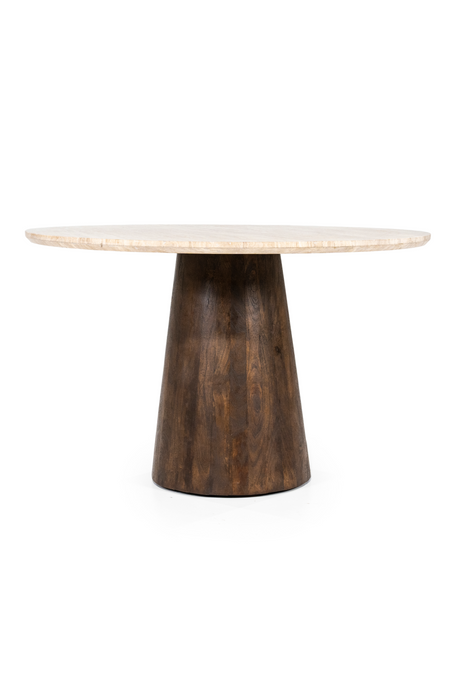 Travertine Pedestal Dining Table | Eleonora Aikin | OROA.com