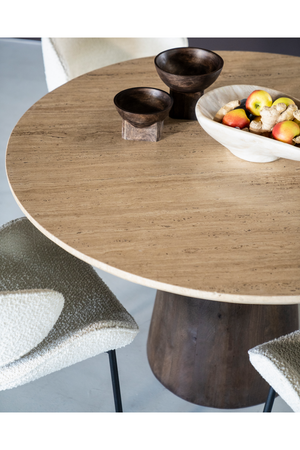 Travertine Pedestal Dining Table | Eleonora Aikin | OROA.com