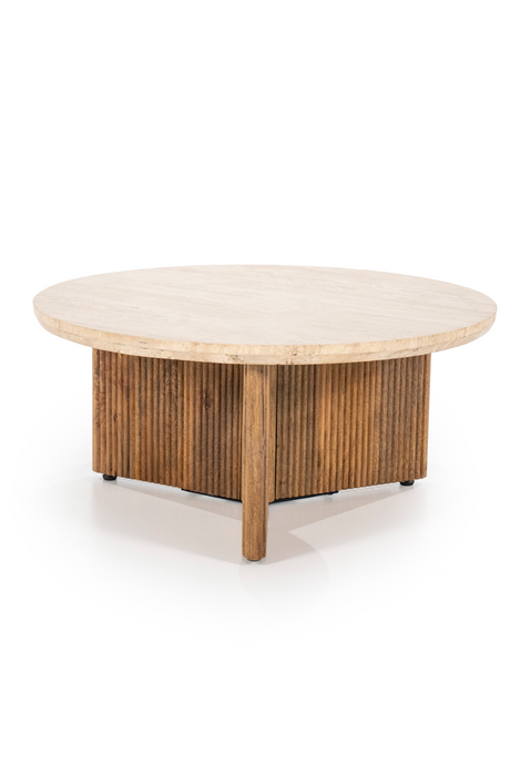 Round Mango Wood Coffee Table | Eleonora Sara | OROA.com