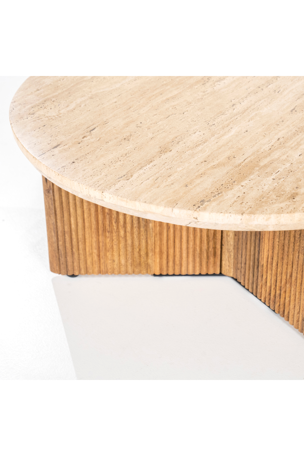 Round Mango Wood Coffee Table | Eleonora Sara | OROA.com