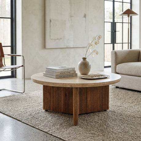   Round Mango Wood Coffee Table | Oroa.com
