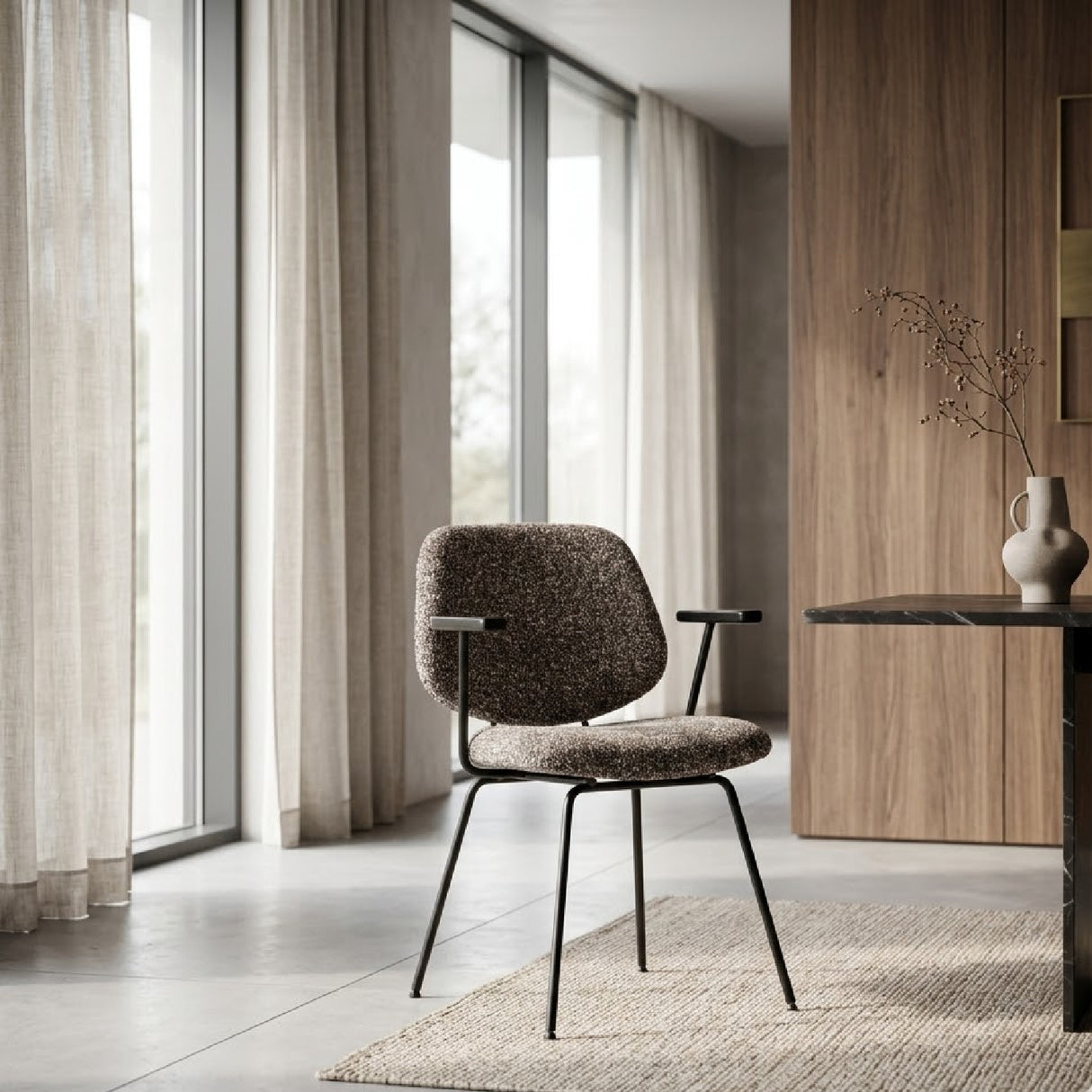   Fabric Upholstered Dining Armchair | Oroa.com