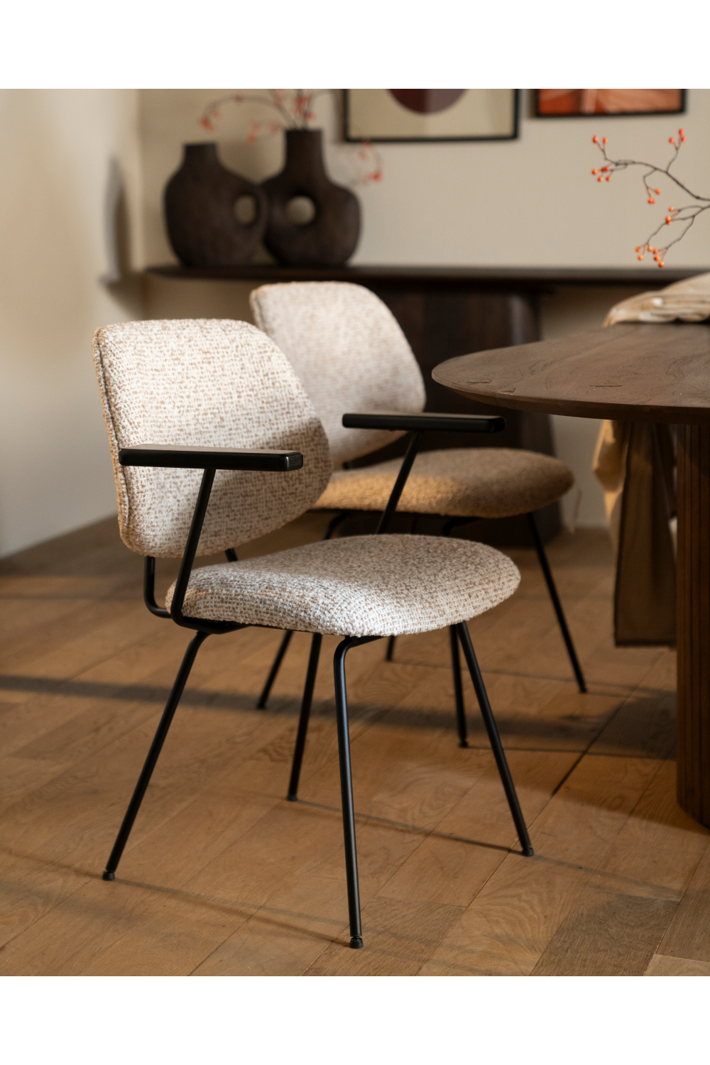 Fabric Upholstered Dining Armchair | Eleonora Jon | OROA.com