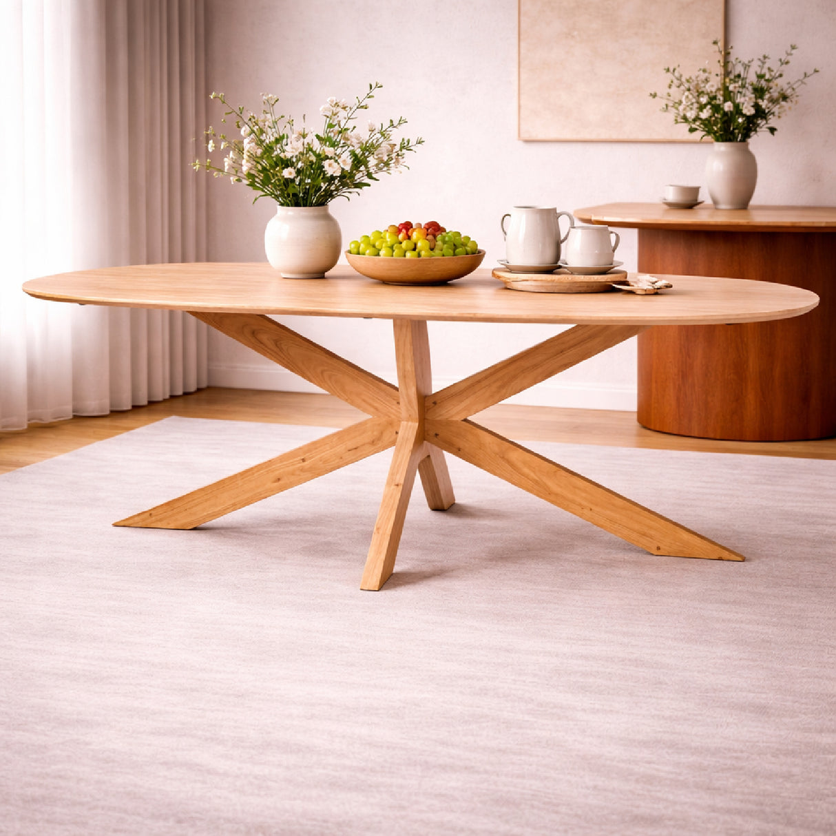   Natural Acacia Wood Dining Table | Oroa.com