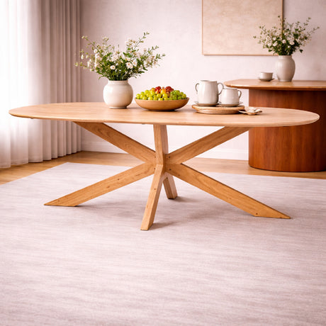   Natural Acacia Wood Dining Table | Oroa.com