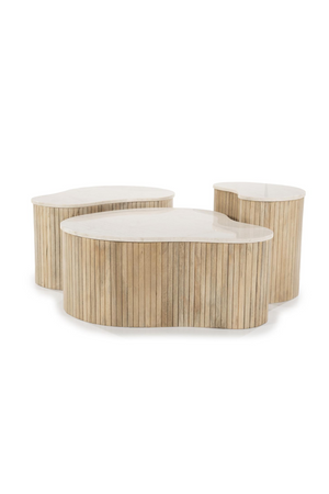 Fluted Wood Marble Side Table | Eleonora Kira | Oroa.com